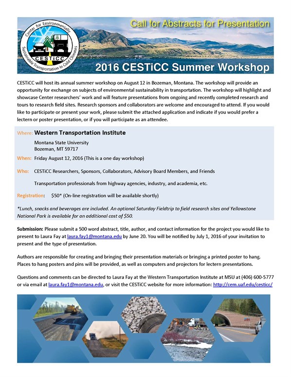 2016 CESTiCC Summer Workshop Flyer